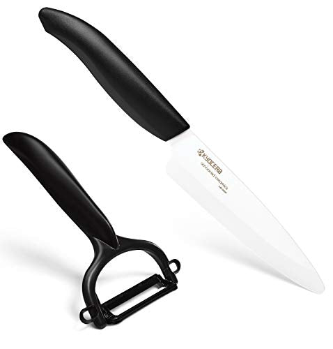 Kyocera FK110CP10NBK Revolution Series 4-1/2-Inch Utility Knife and Y-Peeler Gift Set, Black