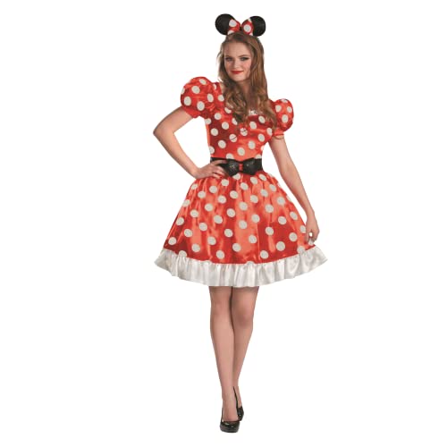 Disguise Disney Women's Red Minnie Mouse Classic Costume, Red/Black/White, Medium