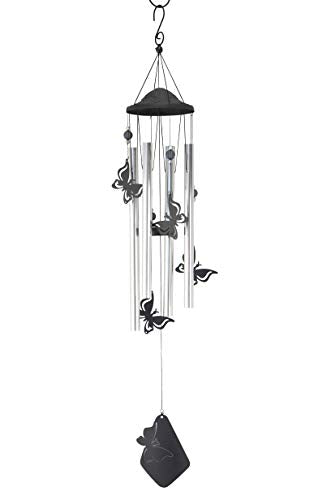 Red Carpet Studios 10433 Aluminum Silhouette Wind Chime, 34-Inches, Butterflies