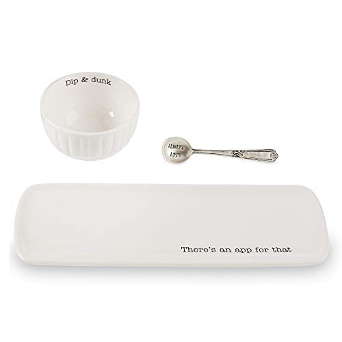 Mud Pie App for that Serving Set of 3, White, Ceramic