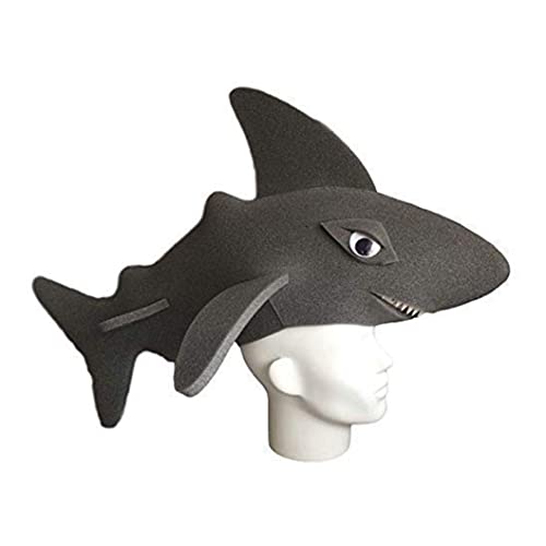Foam Party Hats Funny Men and Women Unisex Shark Foam Party Hat, Halloween Cosplay Party Costume, Adult Size, Grey
