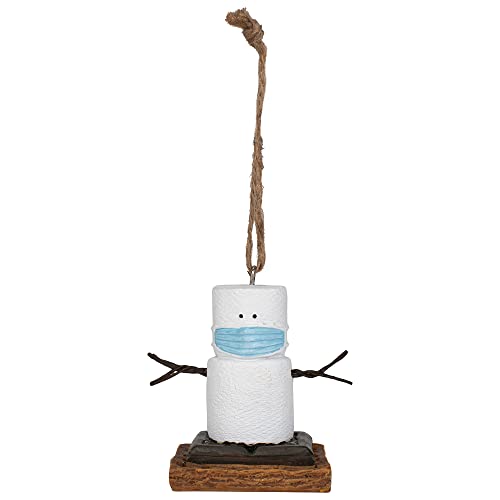 Ganz MX182391 S'Mores with Face Mask Decorative Hanging Ornament, 2.5 Inches Height, Multicolor