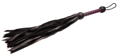 Strict Leather Premium Deerskin Flogger, Purple On Black