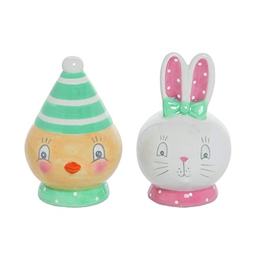 Transpac Johanna Parker Easter Dotties - Bunny and Chick Salt and Pepper Shaker Set