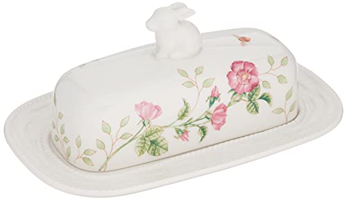 Lenox Butterfly Meadow Bunny Covered Butter Dish, 1.30 LB, Multi