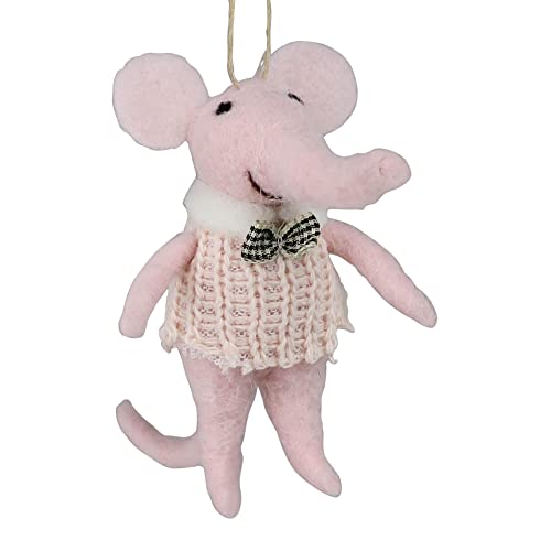HomArt Preppy Pink Elephant Ornament, 4.75-inch Height, Felt