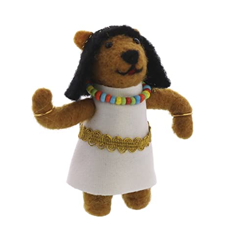 HomArt Egyptian Bear Plush Figure, 5-inch Height, Felt