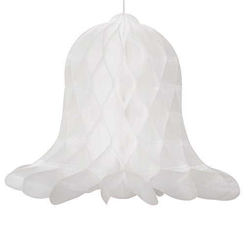 Unique Industries 9" Honeycomb Hanging White Wedding Bell Decorations, 3ct
