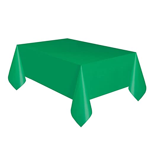 Unique Industries Green Plastic Tablecloth, 108" x 54"