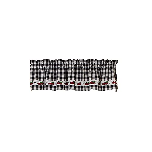 The Country House Collection 31564 Red Truck Check Valance, 72-inch Length