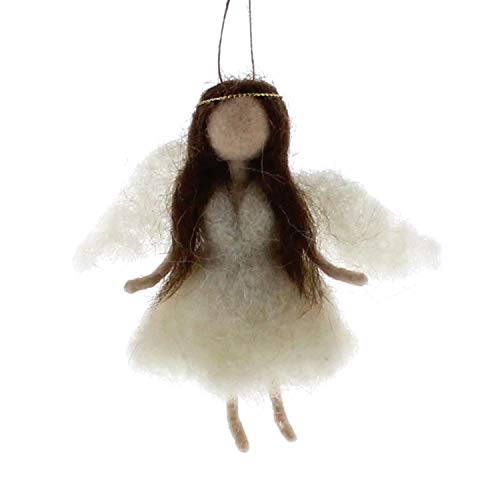 HomArt 95042-13 Felt Angel Ornament, 5.75-inch Width, Felt, Brunette