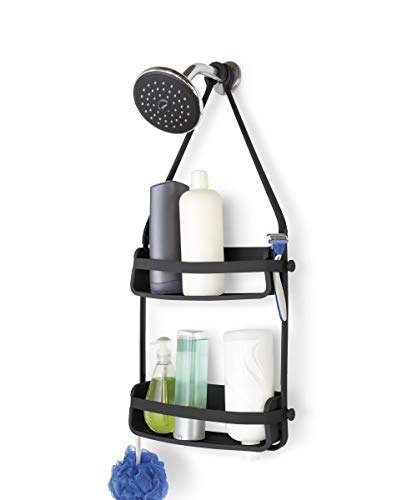 Umbra Flex Shower Storage Accessories with Patented Gel-Lock Technology Suction Cup, Black