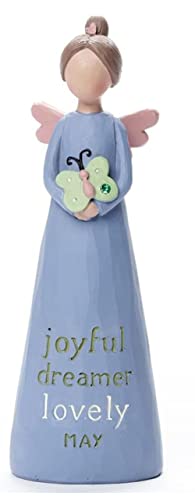 Blossom Bucket Birthstone Angel - May, 5.5-inch Height, Blue, Resin, Figurine, Home Decor