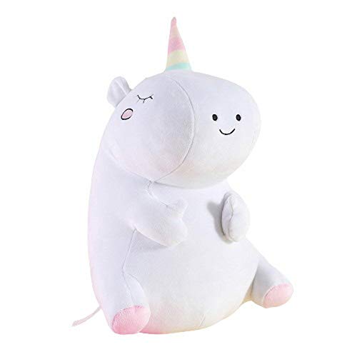 Hape Little Room Naturally Glow in The Dark Unicorn Stuffed Animal Plush Toy, 14 Inches, White (L1002)