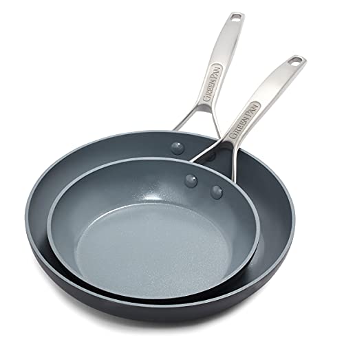 Cookware Company GreenPan CC000044-001 Paris Ceramic Non-Stick 10 Inch and 12 Inch Open Frypan Set