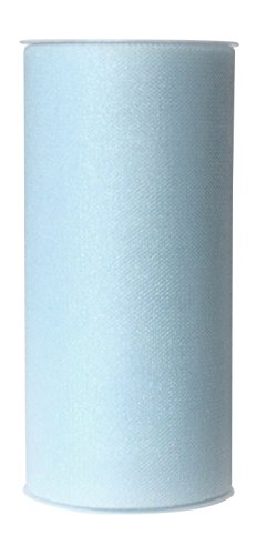 Ribbon Bazaar Gala Sparkle Tulle 6 inch Surf Blue 25 Yards 100% Polyester Ribbon