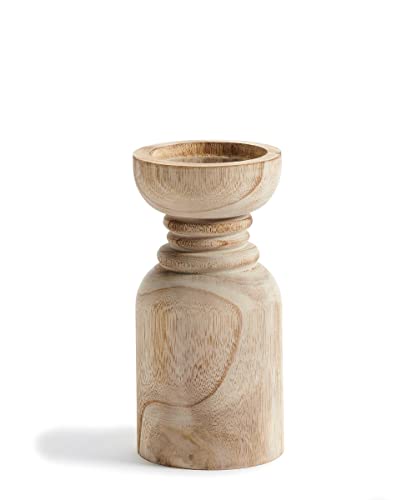 Giftcraft Wood Pedestal Candle Holder - Medium