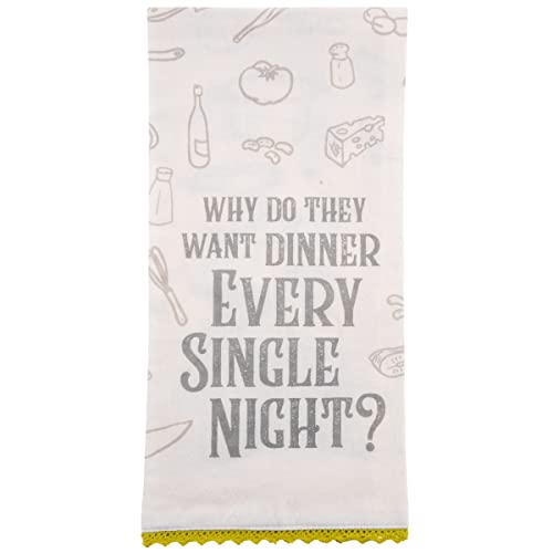 Karma Flour Sack Tea Towel - 100% Cotton Hand Towels for The Kitchen - Modern Home Decor - Why Dinner