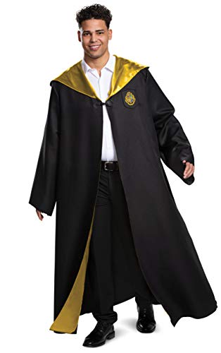 Disguise Harry Potter Hogwarts Robe Deluxe Adult Costume Accessory, Black & Gold, XXL (50-52)
