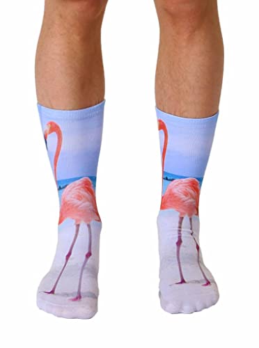 Living Royal 4094c Flamingo Crew Socks, 13-inch Length