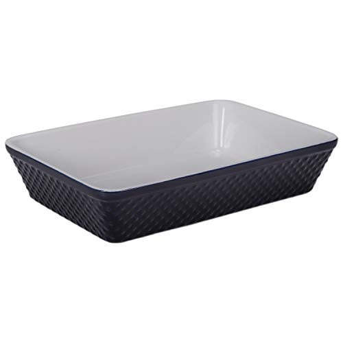 BIA Cordon Bleu 404941+3091S1SIOC Textured Bakeware Casserole Baking Dish, One Size, Cobalt Blue/White
