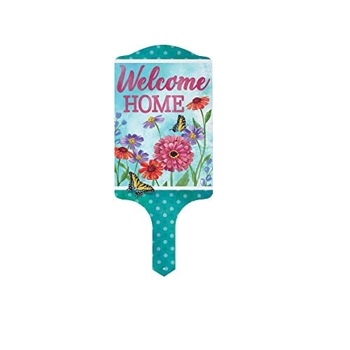 Carson Home 11956 Welcome Home Garden Stake 15.5-inch Length, UV Printed and Powder Coated Metal
