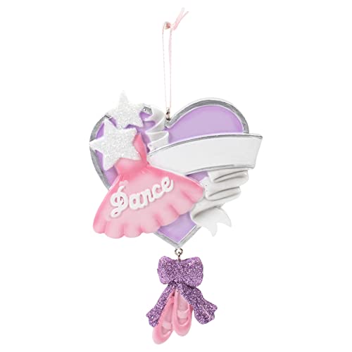 Kurt Adler Adler Ballet Dancing Heart Purple and Pink 4.5 Inch Resin Hanging Ornament