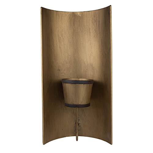 Foreside Home & Garden Curved Wall Planter Brass Metal