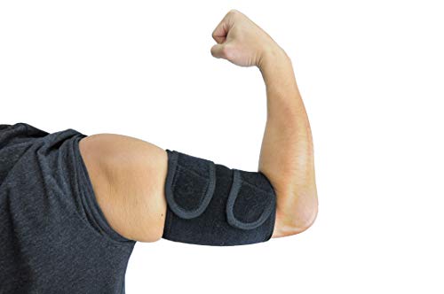 ObboMed MB-1850L Adjustable Breathable Neoprene Upper Arm Compression Brace, Elbow band wraps with Magnets Support for Tennis and Golfer&
