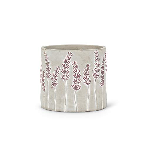 Abbott Collection 27-LAVENDER-944-SM Small Lavender Design Planter, Grey/Purple