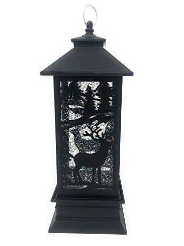 Ganz Midwest-CBK Rustic Deer Forest LED Light-up 12" Acrylic Christmas Table Top Lantern