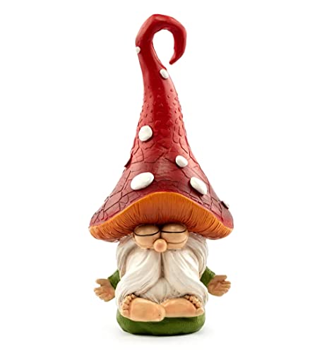 Napco Mushroom Hat Gnome Red White 7.75 inch Resin Stone Collectible Figurine