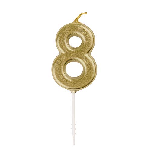Unique Industries Gold Mini Number 8 Pick Candle