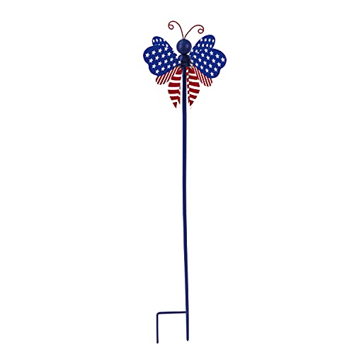 Evergreen Flag Beautiful Dragonfly Americana Spinning Garden Stake - 6 x 6 x 28 Inches Homegoods and Decorations for Every Space