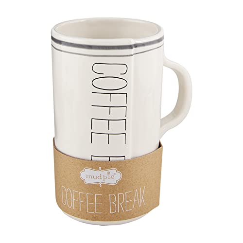 Mud Pie Tall Bistro Coffee Break Mug, 18 Ounces