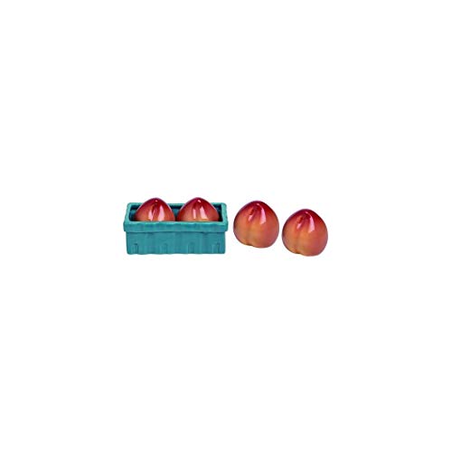 Transpac A5059 Peaches in Basket Salt and Pepper, Set of 2, Dolomite