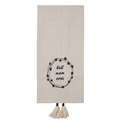 Foreside Home and Garden Best Mom Ever Black Cotton Tea Towel