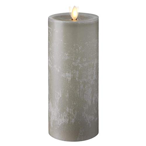 Raz Liown 36069 - 9" Chalky Light Grey Wax LED Pillar Candle with Timer