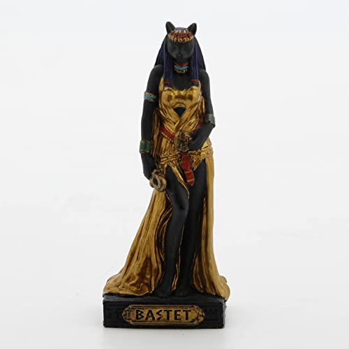 Unicorn Studio Veronese Design 3 1/2" Tall Egyptian Gods Miniature Collectible Resin Figurine (Bastet, Multicolor)