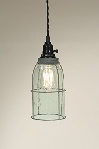 CTW Half Gallon Caged Mason Jar Pendant Lamp in Barn Roof