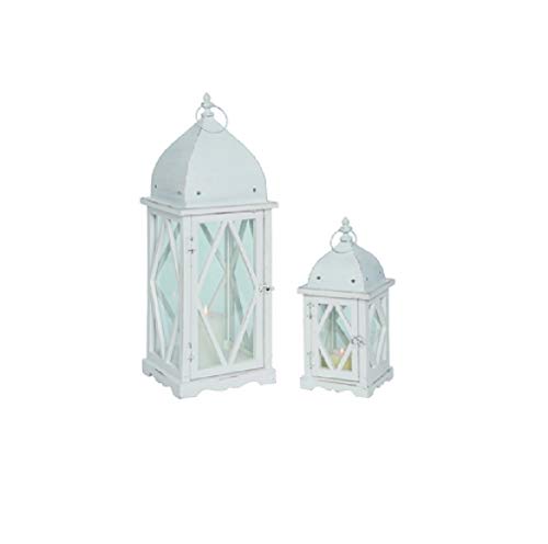 Transpac A6617 Wood Lanterns, Set of 2