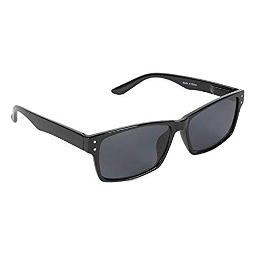 DII Design Inner Vision Sun Reader Glasses w/Case - UV400, Smoke Lens, Scratch Resistant, Spring Hinges - Unisex, (4.0 x Magnification), Black