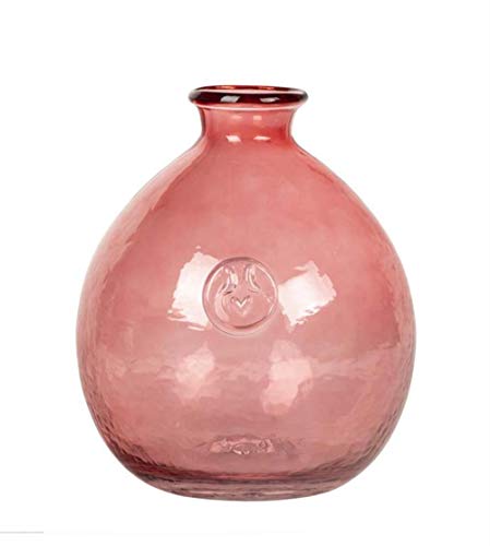 Blossom Bucket 211-60515 Love Birds Stamped Glass Vase, 9-inch Height, Pink