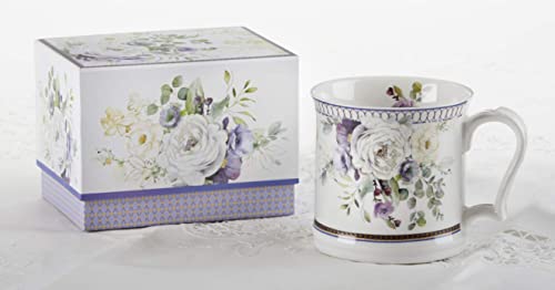 Delton 8153-7 Purple Elegance Porcelain Milk Mug, 4-inch Height