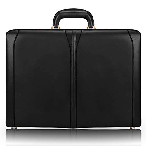 Expandable Attache Case, Leather, Small, Black - TURNER | McKlein - 80485
