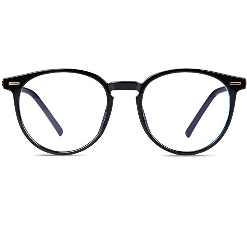 DUCO Retro Round Blue Light Glasses for Women Blue Ray Blocking Glasses Computer Glasses for Men Fashion Eyeglasses W021