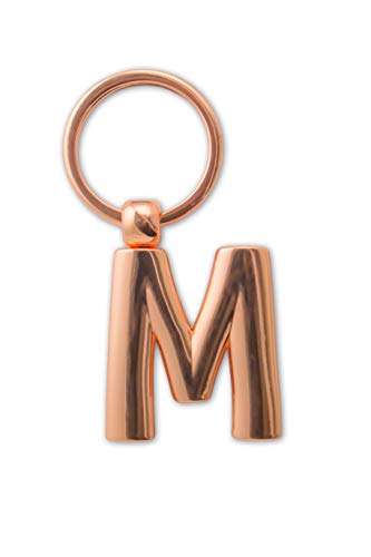 IF Metal Letter Keyring Personalised Alphabet Letters - Rose Gold - M