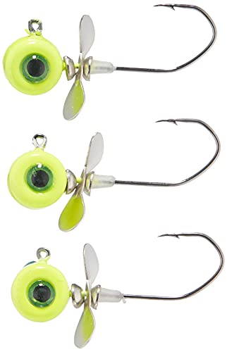 Jenko Fishing BTWB014C Big T Whirly Bird Jig Heads Chartreuse 1/4 oz