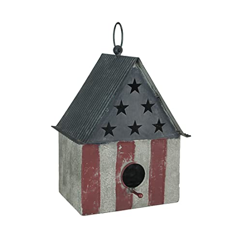 Gerson International 2517190 Antique Americana Birdhouse, 10.4-inch Height, Metal