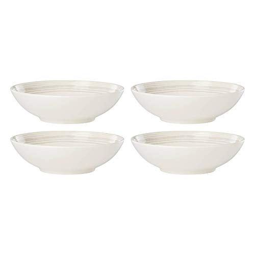 Lenox Textured Neutrals Stripe 4-Piece Bowl Set, 4.30 LB, Blue